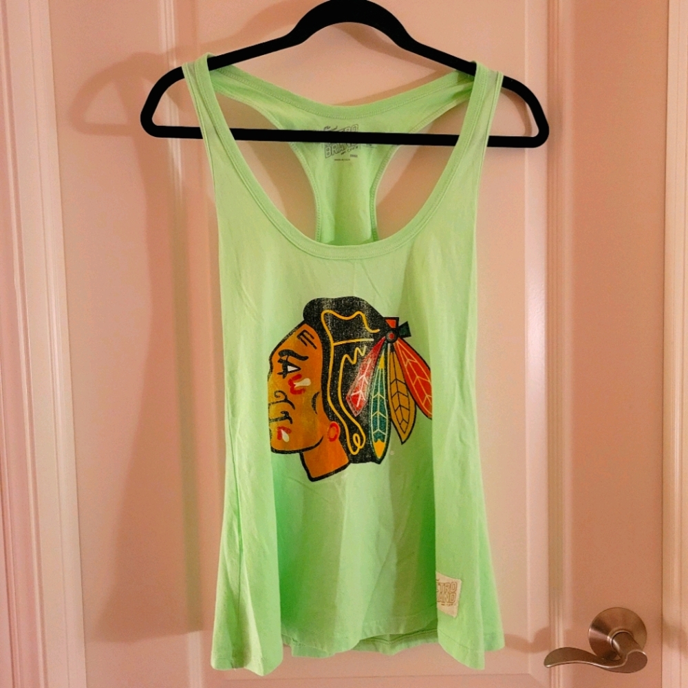 Mint green Blackhawks tank